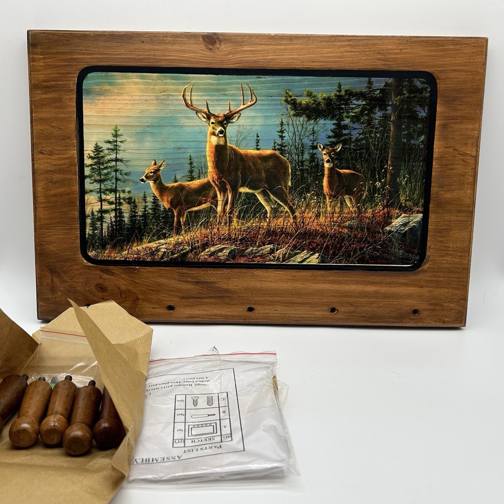 Rustic Wood Coat Hanger Deer Scenery Autumn Whitetails By Hautman Brothers Cabin