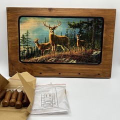 Rustic Wood Coat Hanger Deer Scenery Autumn Whitetails By Hautman Brothers Cabin