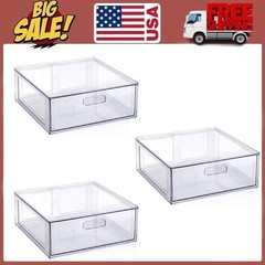 3Pack Mainstays Clear Glossy Plastic PullOut Closet Drawer Large Size,Adult Size