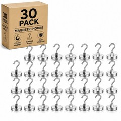 30 Pack Dia Strong Magnetic Hook Hanger N52 Neodymium Clamping Magnet Hooks USA