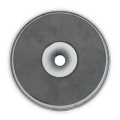 Heavy Duty Round Base Magnets 200lb Pull Chrome Plated 4.9in Diameter 2 Pack