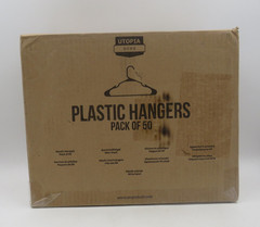 Utopia Home Plastic Hangers 50 Pack Space Saving Clothes Hanger White NEW SEALED