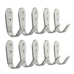 10Pcs Wall Hooks Towel Coat Hanger 304 Stainless Steel Heavy Duty School Hanging