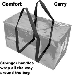 10 – Pack Heavy Duty Large Moving Bag with Strong Zipper and Comfortable Hand…
