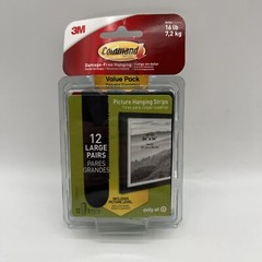 3M Command Strips 12 Large Picture Poster Hanging Black Includes Level 3 Pack