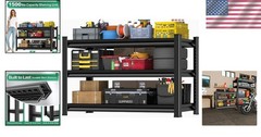 Adjustable 3-Tier Industrial Garage Shelving Unit – 48” W, Space-Saving Storage