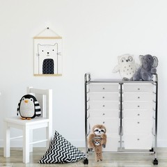 Seville Classics Multi-Use 12-Drawer Organizer Stationary Cart, Frost White