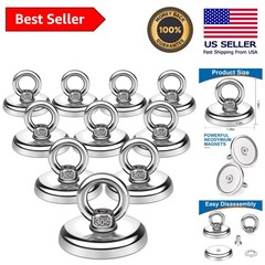 10 Heavy Duty Magnetic Hooks, Triple Coated for Lasting Durability & Strength