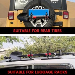 2Pcs Shovel Mount for Roof Rack, Heavy Duty Metal & Rubber Tool Holder, Black
