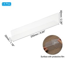 4 Pack Shelf Dividers for Closet Organization, 9.9×1.2×2.4″ Acrylic, Clear