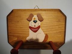 Wooden Dog Leash Hanger or for Collars, Keys, Coats, 9-1/2″w x 6-5/8″ – Handmade