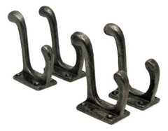 4 New Antique Style Rustic Natural Iron School Coat Key Towel Hooks Hardware