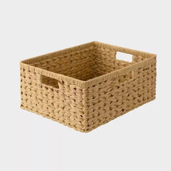 Brown 16.5 In. X 7.5 In. Polypropylene Decorative Basket with Handles