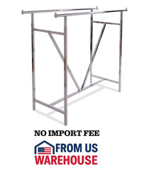 Econoco K41 Heavy Duty Double Bar Garment Rack w/ V-Brace 60″ Chrome