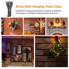 Christmas Brick Clips for Hanging Outdoors 4Pcs Fits 2.36-2.76in Brick No Drill