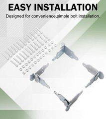 ELITEWILL 4 Sets Trailer Wood Sides Brackets Latch Rack universal, Silver