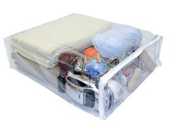 5-Pack Clear Vinyl Plastic Zippered Blanket Storage Bags 15″ x 18″ x 5″