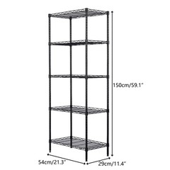 Karl Home 5-Tier Heavy Duty Steel Shelving Unit 21.3 in. W x 59 in. H