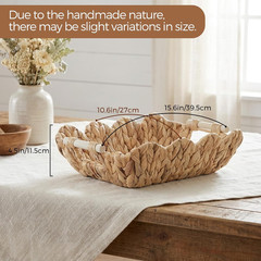 Natural Woven Wicker Baskets for Storage & Organizing – 2 Pack