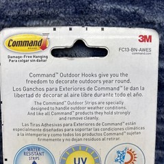 3M Command Outdoor Large Metal Hook, Foam Strips, 5Lb Hold {Wall 1}