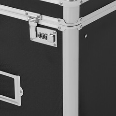 Vinyl Record Storage Case Aluminium Waterproof Holds 50 LPs, 12″ Sleeves Black