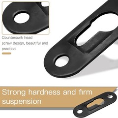 20PCS Black Metal Keyhole Hanger Plates with Screws 1.31″ Spacing Picture Mirror