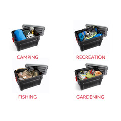 Rubbermaid 24 Gallon Action Packer Storage Bin, Heavy Duty Plastic, Lockable