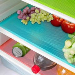 16 Pcs Refrigerator Liners 16 Pack(17.7″×11.6″）, Mixed(blue+green+red+clear)