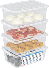 4 Pack Clear Latching Storage Bins – 14 Quart Plastic Containers with Lids