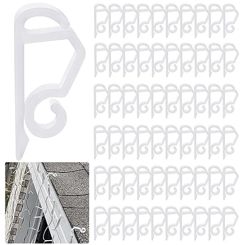 120PCS Christmas Light Clips Gutter Clips Hooks String Lights Clips Mini White