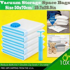 Vacuum Storage Seal Bags for Comforter Blanket Bedding Clothing Pillows of Trip