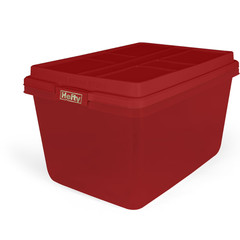 Hefty 18 Gallon Plastic Storage Tote, HI-RISE Lid, Holiday Christmas Box, 6 Pack