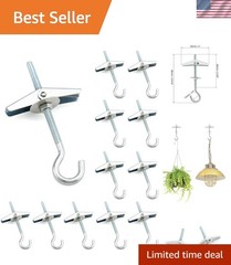 Ceiling Hooks, 12 Packs 3-9/16″ Spring Toggle Wing Bolts Wall Fixing Heavy Du…