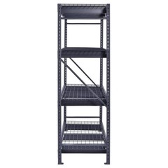 Heavy-Duty 4-Shelf Metal Garage Storage Unit – Black, 77″W x 72″H x 24″D
