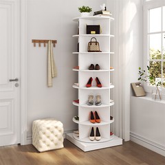 7 Tier Rotating Shoe Rack Tower 360° Spinning Shoe Display Carousel US