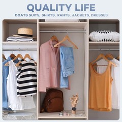 Wooden Hangers 8 Pack, Heavy Duty Wood Hangers for Coats, Suits, Jackets, Clo…