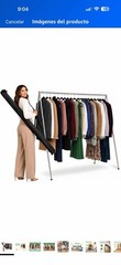 FOL-D-RAK Folding Freestanding Clothes Rail 59in L Silver/Black Aluminum