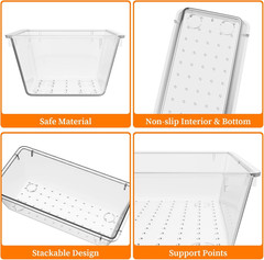 32 PCS Clear Plastic Drawer Organizer Set, 4-Size Vanity Organizer Trays and Sto