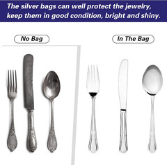 LEIFIDE 2 Pcs Large Size Silver Storage Bags anti Tarnish Cloth Bags Jewelry Dra
