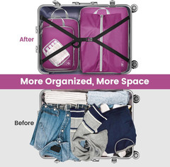 Compression Packing Cubes for Travel Women – Lightweight Luggage Organizers Bag