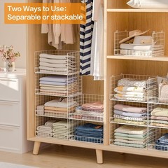 6-Tier Stackable Closet Organizers and Storage Shelves, Closet Shelf Organize…