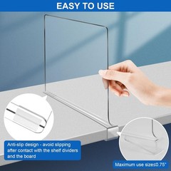 11 Inches [Extra Tall Version] Clear Shelf Dividers for Closet Organization a…