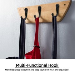 10 PCS Coat Hooks Wall Mounted, Premium Black Heavy Duty Metal Wall Hooks for