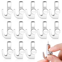 Hicarer 12 Pcs Adjustable Hooks for Gallery Picture Hanging System Silver