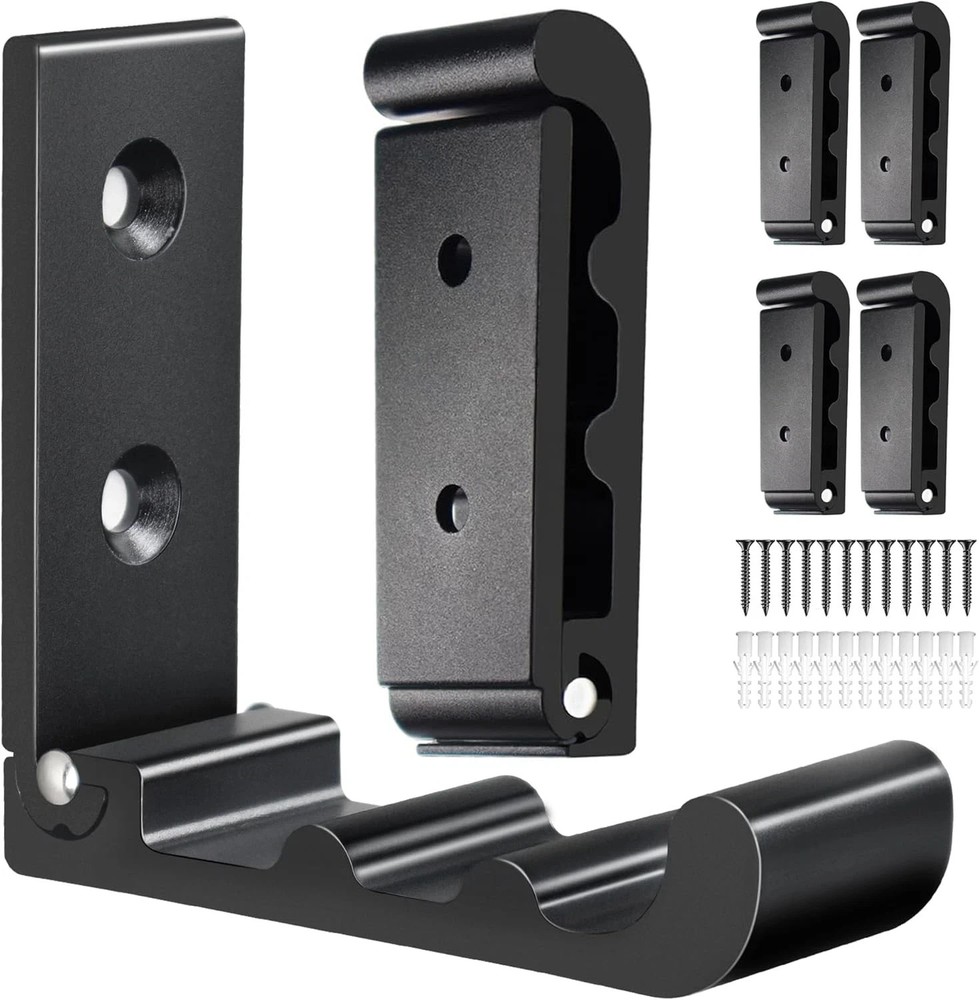6 PCS Heavy Duty Folding Wall Hooks, Sturdy Black Wall Mounted Hooks for Coats,