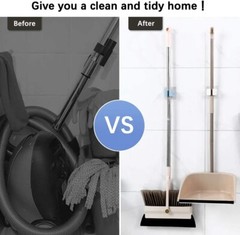 8Pack Mop Broom Holders Wall Mount Broom Gripper Hanger For Home Garage Storage