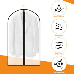 6 Pack Garment Bags 60 * 100Cm, 40In PEVA Translucent Garment Covers, Suit Stora