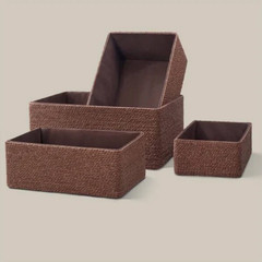 Recycled Wicker Storage Basket SET of 4 Paper Rope Storage Bins – Baskets ..