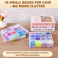 Bead Organizer Box 32 Pcs Small Clear Storage Containers with Lids for Jewelry