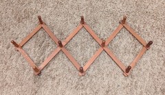 Vintage Wooden Accordion 10 Peg Rack Wall Hook Expands Republic of China